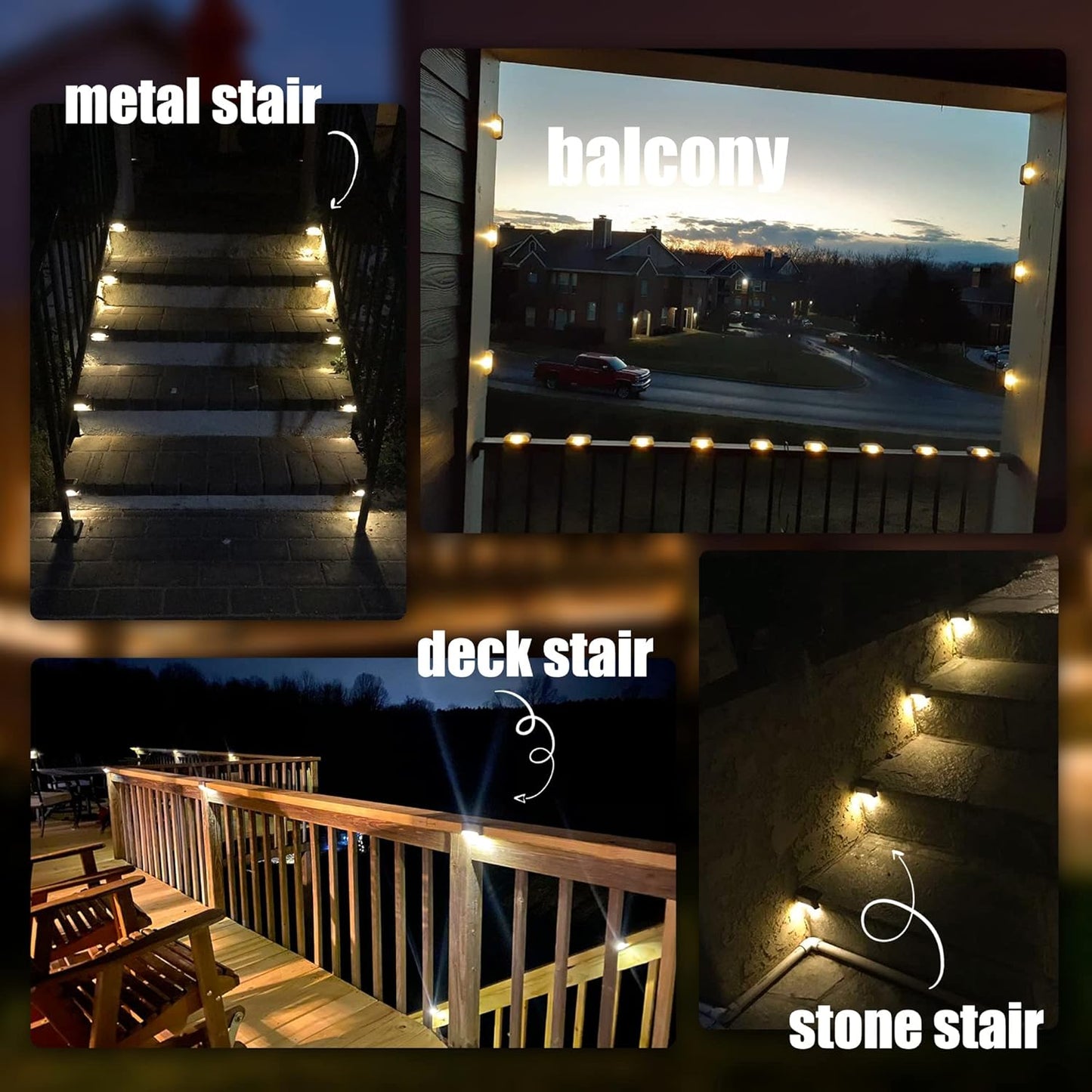Set of 10/20 LED Solar Deck Lights