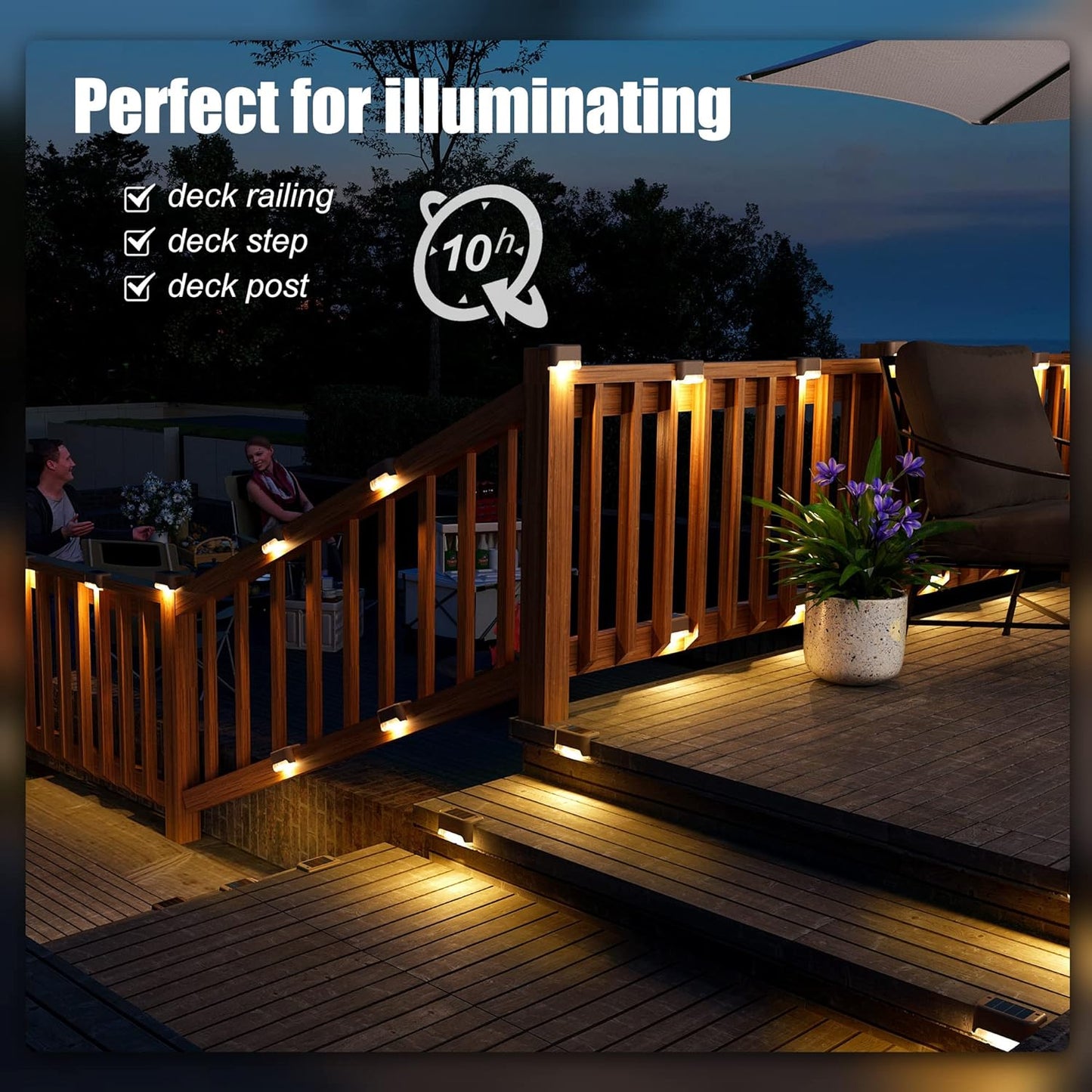 Set of 10/20 LED Solar Deck Lights