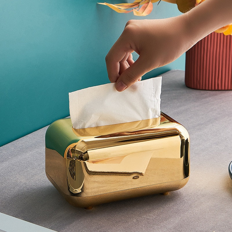 Gold Silver Tissue Box